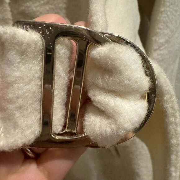 MAJE Genesis Belted Wool Blend Wrap Ecru Classic Coat Size 40 NEW WITH TAG - Picture 13 of 14